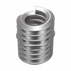Free-running tangless helical insert for repairing or strengthening threads in metal. Features #4-40 coarse right-hand thread, plain finish, 18-8 material with 200,000 to 250,000 psi tensile strength. Tangless design eliminates tang break-off step. Supplied in 1,000-piece pack.