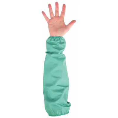 STEINER Flame-Resistant Sleeve: 18 in Sleeve Lg, Universal, Green, Elastic Cuff - Treated Cotton Welding Sleeves