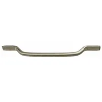 This folding pull handle is made of zinc-plated steel with a silver finish. It features unthreaded mounting holes for #8 screws and a grip thickness of 0.56 inches. The non-recessed folding design allows the handle to lie flat when not in use, suitable for cabinets, enclosures, and machinery where space is limited