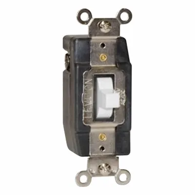 LEVITON Wall Switch: Toggle Switch, Single Pole/Double Throw, Momentary, White - Toggle Wall Switches