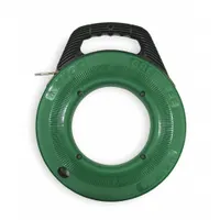 GREENLEE Fish Tape: 50 ft Lg, Manual Wind Tape Retraction, Round Tape Shape, Metal Eyelet End Style (MPN FTFS439-50)