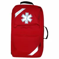 First Aid Kit Trauma Bag: 16 Components, Nylon, Backpack, Red, Medication Included, Nylon (MPN 83300 R KIT)