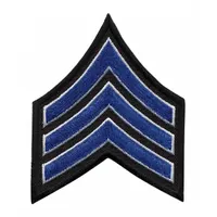 HEROS PRIDE Embroidered Patch: SGT, 3 in, Black, Polyester/Rayon, Rank Insignia, 1 PR (MPN 5421S)