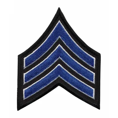 HEROS PRIDE Embroidered Patch: SGT, 3 in, Black, Polyester/Rayon, Rank Insignia - Embroidered Insignia