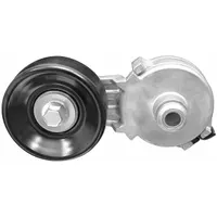 The DAYCO 89201 is a self-adjusting belt tensioner with one pulley and a 3 1/2 in outside diameter. It automatically maintains proper tension in vehicle accessory drive belts, reducing slippage and wear on pulleys and components. Suitable for use in automotive and light-truck engines