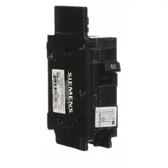 Single-pole miniature circuit breaker rated 60 A at 120V AC. Bolt-on connection type for use in compatible panelboards. Provides overcurrent protection for branch circuits in commercial and industrial electrical distribution systems.