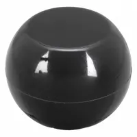 Ball knob with threaded hole, 1.5 in diameter, 3/8"-24 thread, 20 mm thread length. Made of thermoset material. Used for manual adjustment and clamping on industrial machinery, control panels, and fixtures