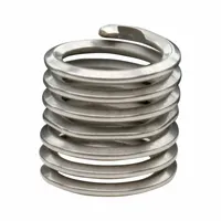 Free-running tangless helical insert for repairing or reinforcing internal threads in metal. Features #8-32 coarse thread, right-hand direction, 18-8 material with tensile strength of 200,000 to 250,000 psi. Supplied in a 100-piece pack with plain finish