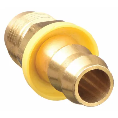 CONTINENTAL Push-On Hose Fitting: JIC x Hose Barb, 3/8 in x 3/8 in Fitting Size, Male x Male - Brass Multipurpose (Air, Water, Chemical) Push-On Barbed Hose Fittings