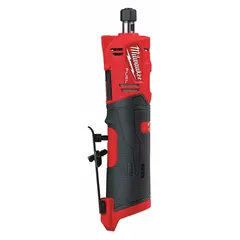 This 12V DC cordless die grinder features a brushless motor and a maximum speed of 20,000 RPM. It has a paddle switch and a straight barrel grip design. Suitable for grinding, deburring, and surface finishing in metalworking and fabrication applications.
