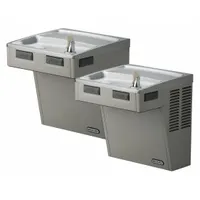 ELKAY Bi-Level Drinking Fountain: On-Wall, 27 in Ht, Front Pushbar/Side Pushbar, 8 gph @ 50°F, Gray (MPN LMABFTL8LC)