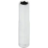 WESTWARD Socket: SAE, 1/4 in Drive Size, 9/32 in Socket Size, 6-Point, Deep, Chrome, 2 in Overall Lg