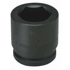 SAE standard-length impact socket with 1-1/2" drive and 3-1/8" hex size. Six-point design for high-torque fastening and loosening of large nuts and bolts. Black oxide finish provides corrosion resistance. Suitable for use with impact tools in heavy-duty industrial applications.