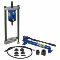 Steel king pin pusher set designed for removing and installing straight or tapered king pins on heavy-duty trucks and trailers. Applies controlled force to press pins out of steering knuckles without damage