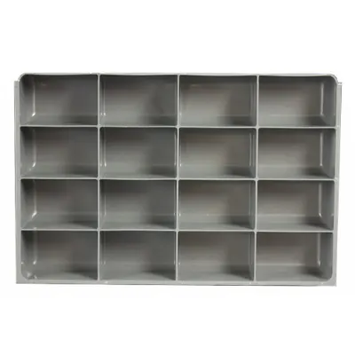 DURHAM MFG 124-95-16-IND Gray 16-Compartment Insert for Large - Inserts for Large Compartmented Boxes