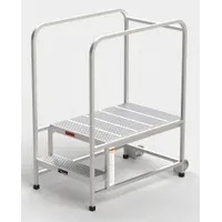EGA Mobile Work Platform: 1.7 ft Platform Ht - Max, 24 in x 35 in, Aluminum, 300 lb Load Capacity (MPN A001H)