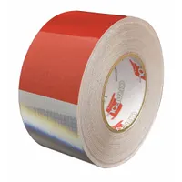 Reflective Tape: Commercial Gate Arms/Rail Gate Arms, Red/White, 3 in Wd, 50 yd Lg, Acrylic (MPN 18990)