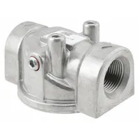 Hydraulic filter base, 3 3/4 in length. Designed to mount and connect compatible hydraulic filters in fluid power systems. Used in industrial machinery, mobile equipment, and hydraulic power units. Compatible with filter model BT839-10