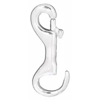 This slide bolt spring snap is constructed of iron with a 9/16 in opening size. It is designed for non-lifting applications such as securing chains, ropes, or straps in rigging, towing, or tie-down setups. The slide bolt closure provides a secure connection for light-duty tasks