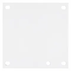 Steel back panel for mounting electrical components inside enclosures. Powder-coated finish. Overall height 4 in, overall width 4 in. Suitable for organizing devices in control panels and junction boxes.