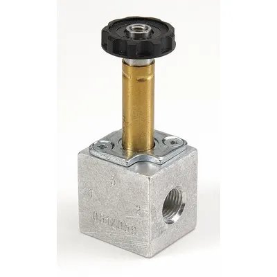 ARO Solenoid Air Control Valve: CAT, Three-Way / Two-Position, 1/8 in Female NPT - ARO CAT Series Solenoid-Operated Inline Air Control Valves