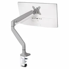 This SKILCRAFT monitor arm uses a grommet mount mechanism for secure desktop installation. It supports monitors up to 20 lb and offers 360° rotation for flexible viewing angles. Suitable for office workstations and industrial control rooms where space optimization and ergonomic positioning are required.