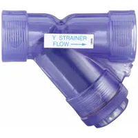 HAYWARD Y Strainer: 1/2 in, NPT, Mesh, 0.0313 in Screen Size, PVC, FPM, 3 in Ht, 3 3/8 in Lg (MPN YS10050T)