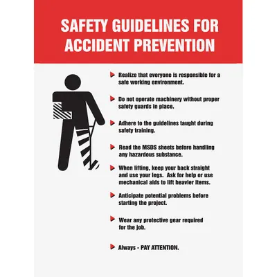 ACCUFORM Safety Guidelines For Accident Prevention Poster - Safety Guidelines For Accident Prevention Posters