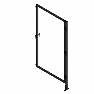 FAZTEK T-Slot Framing System Door: Add-On, Black, Left Swing, 72 in H x 37 1/2 in W x 5 1/2 in D - Clear Plastic Door Add-On Kits