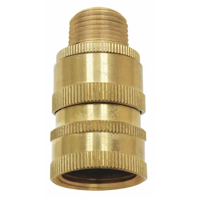 SANI-LAV Quick Connect Hose Adapter: Brass, Brass, 2 in Overall Lg - Faucet Sprayer Hose Adapters