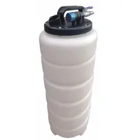 This pneumatic-powered fluid evacuator is designed for removing engine oil and transmission fluid. The plastic unit has an overall width of 9 inches, suitable for use in vehicle maintenance and industrial equipment fluid extraction