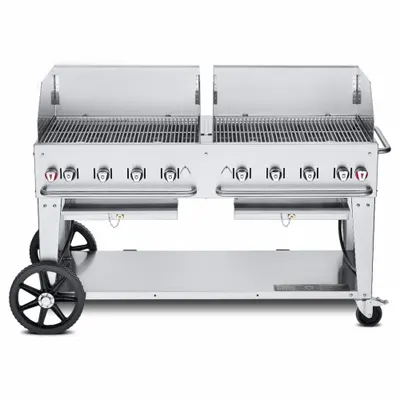 CROWN VERITY Propane Grill: Propane, 8 Burners, 129,000 BtuH Heating Capacity, 36 in Overall Ht - Wheeled Grills