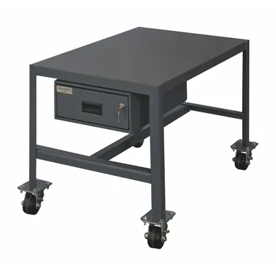 DURHAM MFG Work Table: Fixed Ht, Steel, 48 in x 24 in - Steel-Top Mobile Worktables