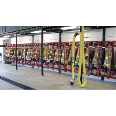 GROVES Turnout Gear Storage Rack: Wall Mount, 1 Sides, 2 Compartments, Steel, Red - Wall-Mount Turnout Gear Racks