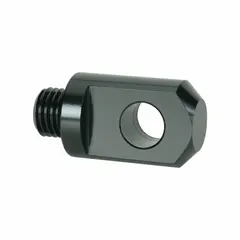 Clevis-style plunger attachment for hydraulic cylinders, rated for 15 tons. Overall length of 3.31 inches. Designed for use with H10, H15, and HD10 models. Provides a pivot connection for clevis-mounted fixtures in pressing and lifting applications.