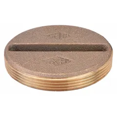 This cast bronze cleanout plug is designed for floor cleanout applications, providing access to drain lines for inspection and cleaning. It features a corrosion-resistant bronze finish, suitable for environments with moisture or chemicals. The plug has a 4-inch overall diameter and 1-inch overall height, and includes the plug component only.