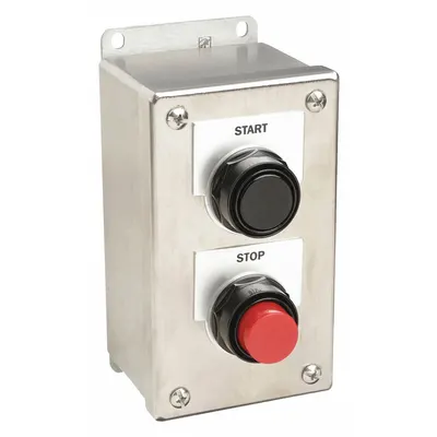 Siemens Control Station: (2) Flush Push Buttons, 0 Pilot Lights, 2NO/2NC, Start/Stop - Push-Button Control Stations