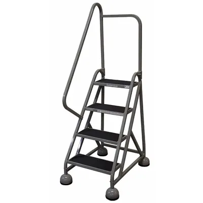 COTTERMAN Rolling Ladder: 3 ft Platform Ht, Partially Assembled, Steel - Steel Ultra-Stable Weight-Actuated Ladders