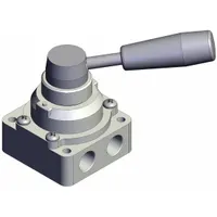 Hand Valve: VH Series, Lever Actuator, 1/4 in NPT, Side-Ported Body, 1 MPa Op Pressure - Max (MPN VH202-N02)