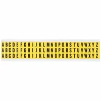 Letter Label Set: 3/8 in Character Ht, Indoor Only, Non-Reflective, Gothic, Black, A to Z, Die Cut (MPN 34138)