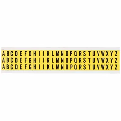 BRADY Letter Label Set: 3/8 in Character Ht, Indoor Only, Non-Reflective, Gothic - Repositionable Letters & Numbers