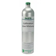 Disposable calibration gas cylinder containing 280 ppm ammonia in nitrogen background gas, with +/-5% accuracy. Designed for use with all OEM gas detectors to verify and calibrate ammonia sensors. Typical applications include industrial safety in refrigeration, chemical processing, and wastewater treatment facilities.
