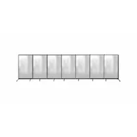 SCREENFLEX Room Divider: 7 Panels, Translucent, Clear Panel, 74 in Overall Ht, 280 in Overall Wd (MPN CRDFF7)