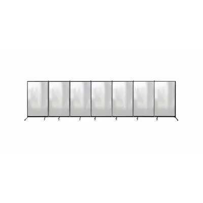 SCREENFLEX Room Divider: 7 Panels, Translucent, Clear Panel, 74 in Overall Ht - Plastic Portable Room Dividers