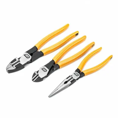 GEARWRENCH Assorted Plier Set: 3 Pliers, Dipped Cushion Grip, Manual, Carded - General Purpose Assorted Pliers Sets