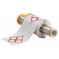 Pre-Cut Label Stock Roll: No Legend, Red GHS/CLP 4B Diamonds, 4 3/32 in x 6 3/32 in, Vinyl, White (MPN 130771)