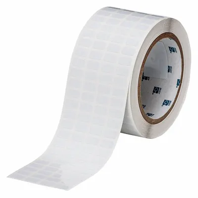 BRADY Pre-Cut Label Stock Roll: 1/4 in x 1/2 in, 2 1/2 in x 9/32 in, Polyester - Brady Precut Label Rolls