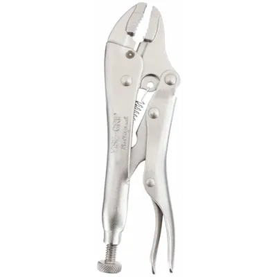 IRWIN Locking Plier: Curved, Lever, 1 1/8 in Max Jaw Opening, 5 in Overall Lg - Curved-Jaw Locking Pliers