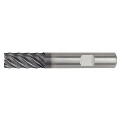 WIDIA HANITA Square End Mill: Carbide, AlTiN Coated, 6 Flute, 14 mm Mill Dia, 26 mm LOC - Carbide Square End Mills for Steel & Cast Iron