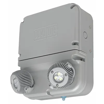 DUAL-LITE Emergency Lights: 3 W Lamp Watt, 6 W Emergency Watt, 120V AC, 2 Lamp Heads - Plastic Wet Location Emergency Lights